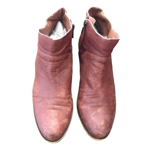 Lucky Brand Leather Ankle Boots Women’s 9M Oxblood Brown Western Booties - Picture 1 of 11